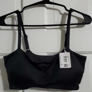 NWT Lululemon Satin Spaghetti Strap Yoga Bra Black SZ 6 A/b